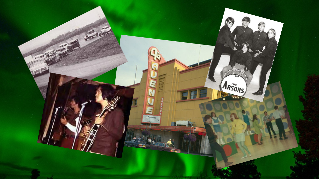 Collage of entertainment from days gone by in Anchorage, Alaska. anchorage entertainment memories
