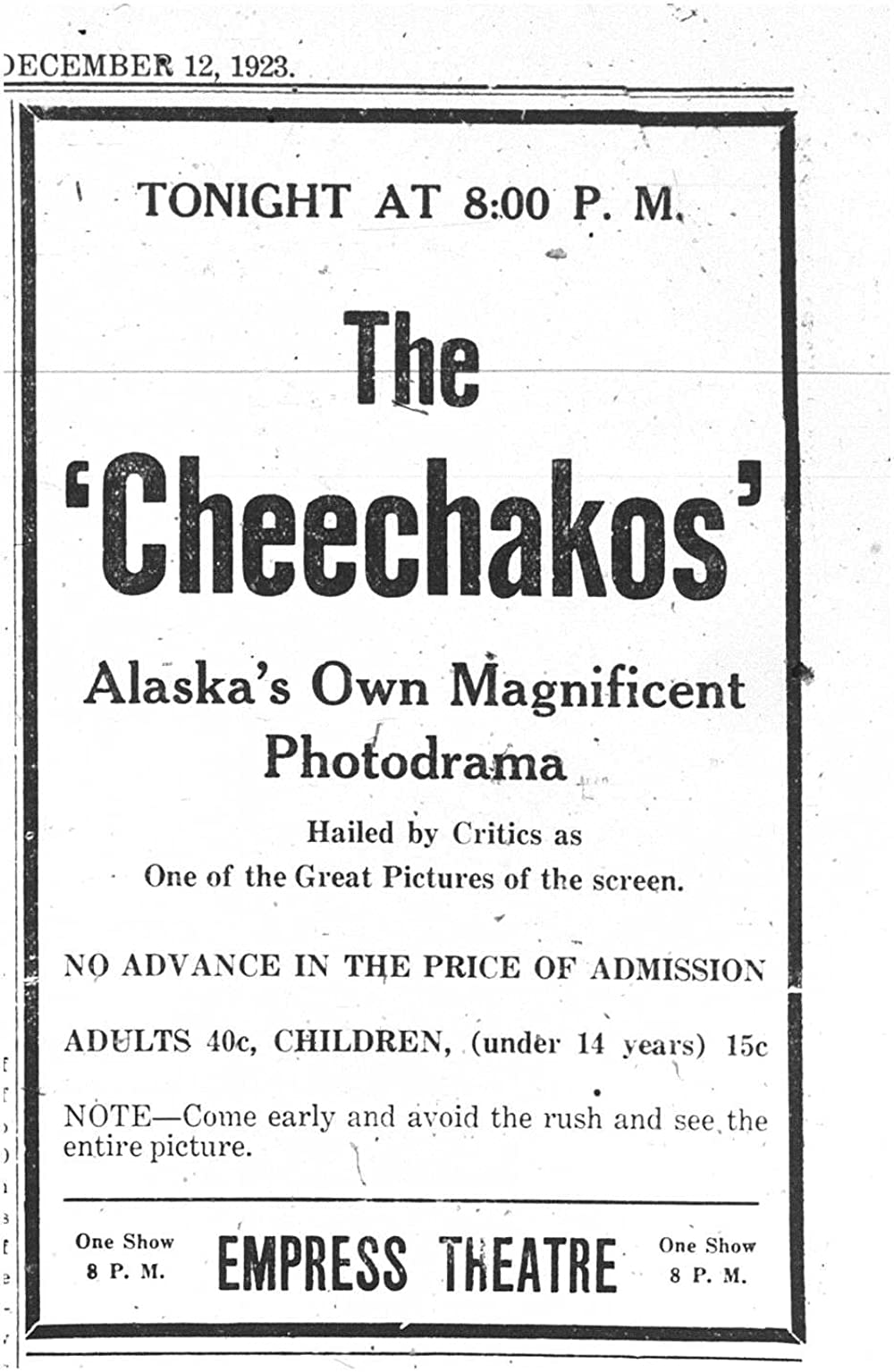 Cheechakos Movie Ad