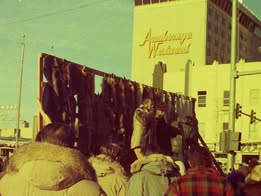 The Fur Rendezvous Fur Auction in the 1970s. Photo by Cindy Pendleton. fur auction