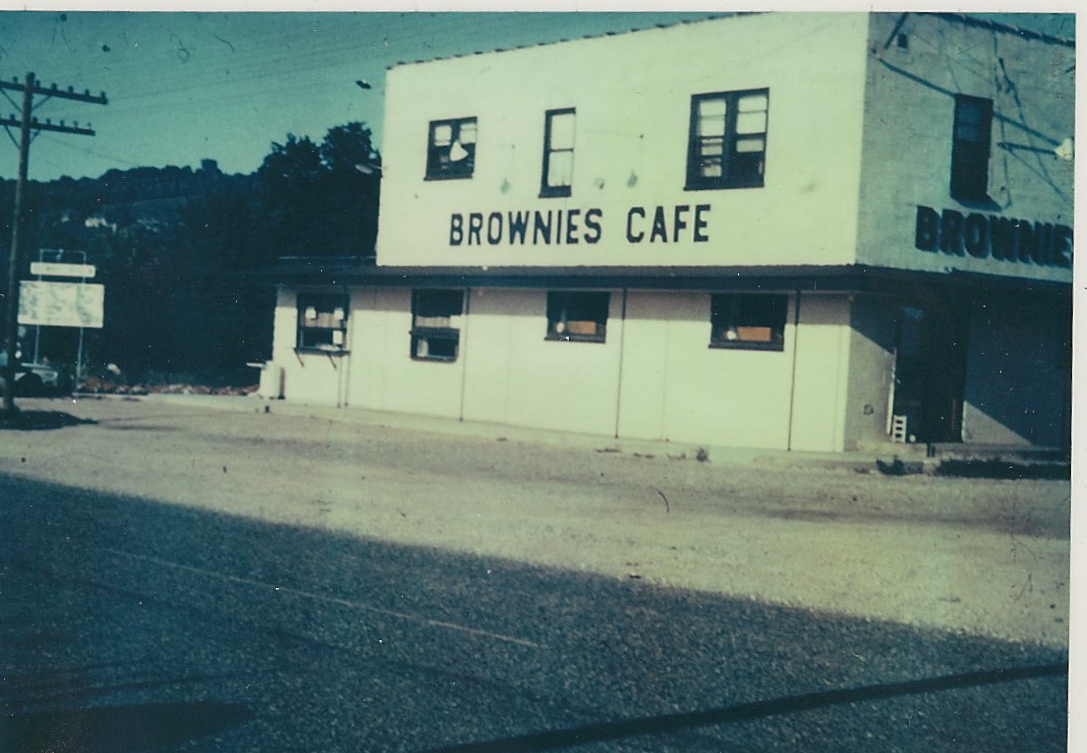 First restaurant owned by George and Peggy Brown, in 1946. Brownies Cafe in Wisconsin 1946
