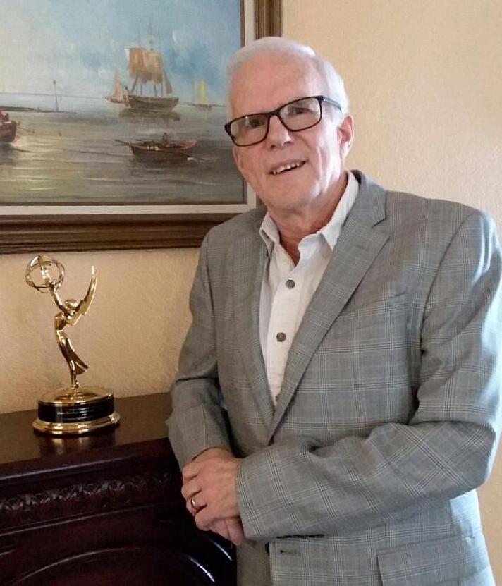 Anchorage Memories author with his Emmy for his TV camera work. mike today