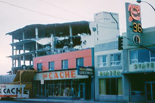 downtown book cache after the 64' quake