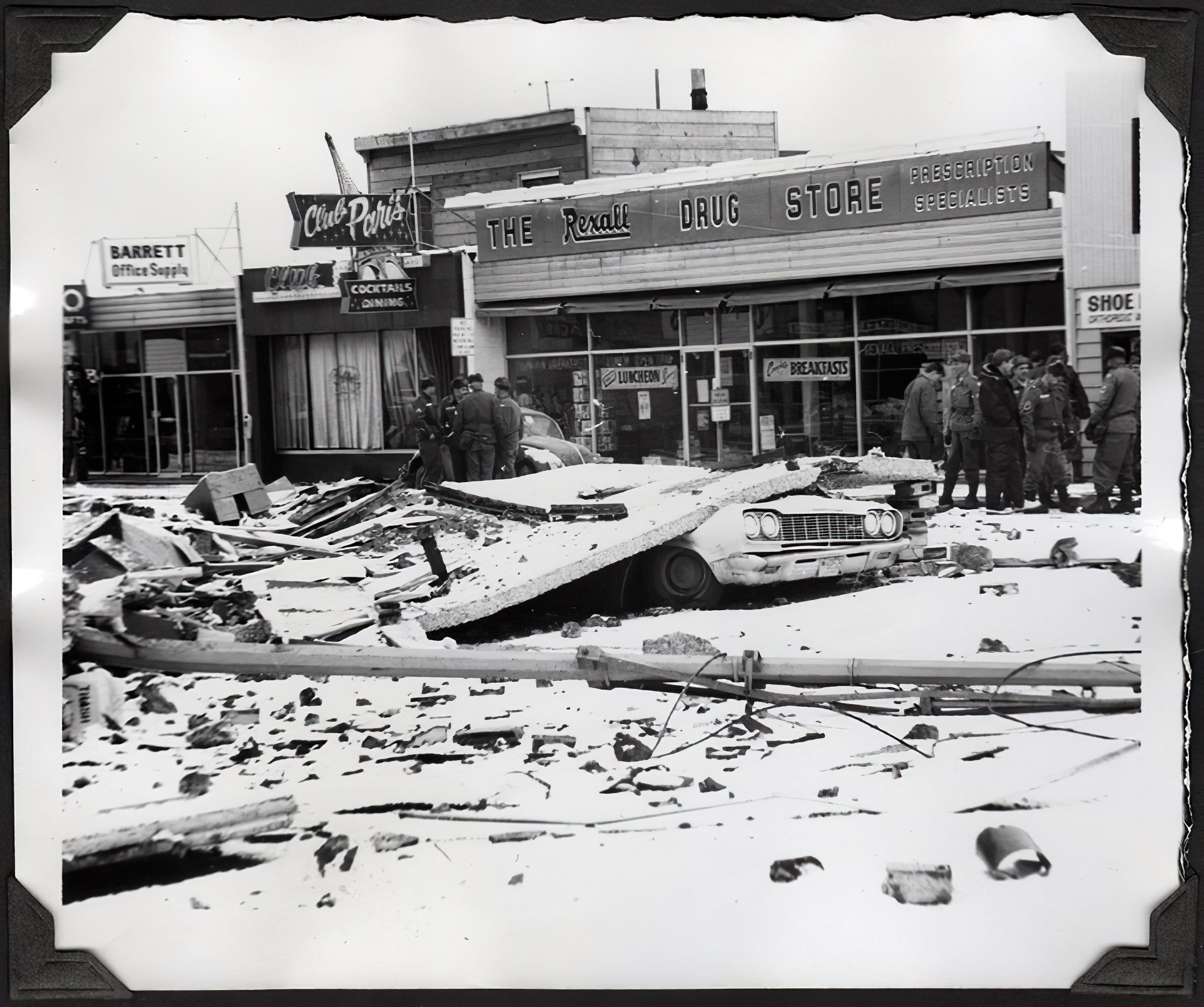 club paris bar and rexall drug store following the quake