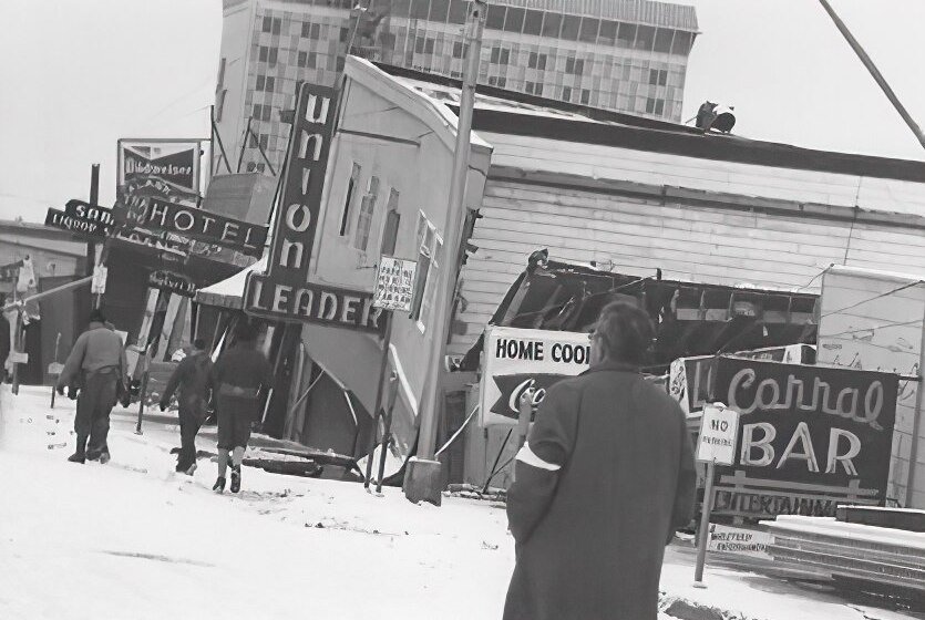 damage in downtown anchorage