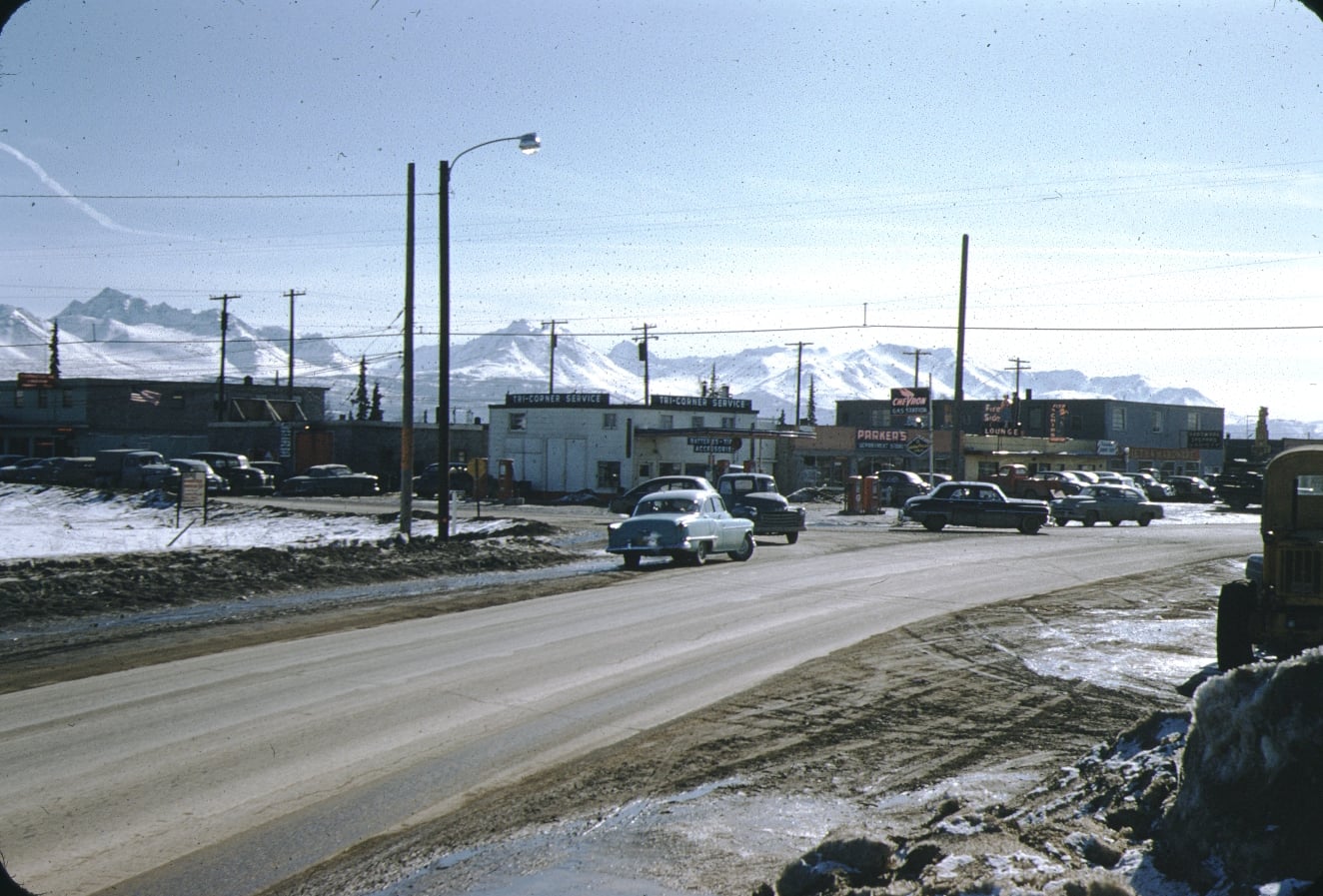 spenard road and fireweed 1955