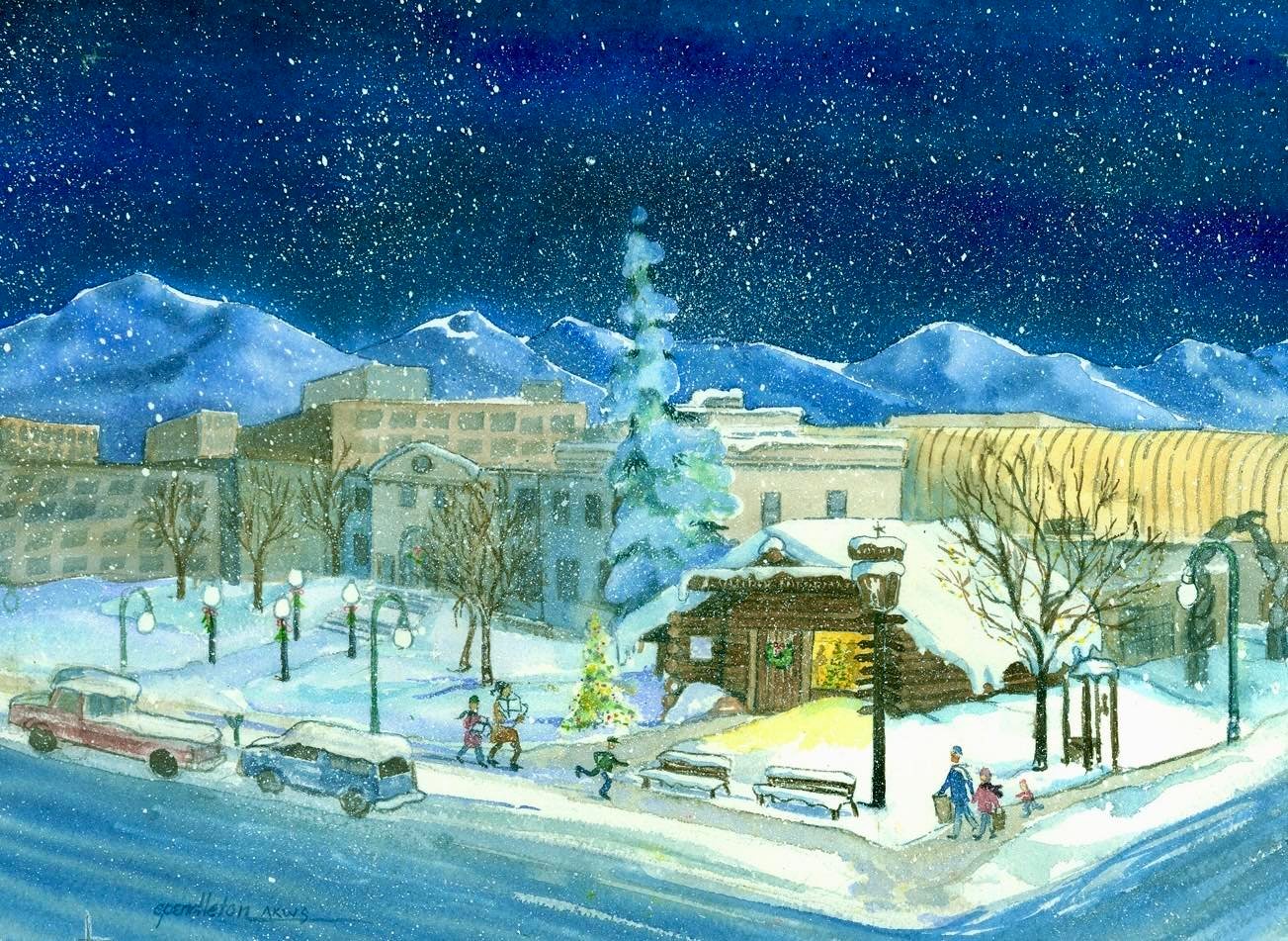 Alaska artist Cindy Pendleton created this Anchorage Art that brings your fond memories to life in watercolor images.